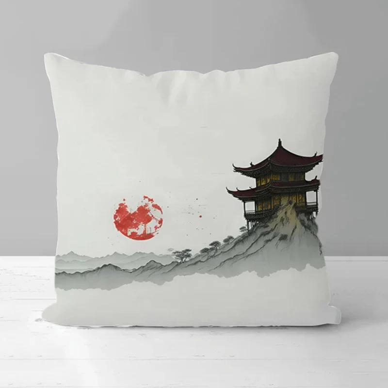 

Decorative Pillowcase 40x40 Wash Painting Double-sided Printing Cushion Cover 40x40cm Short Plush Car Sofa Cushions Covers 45*45
