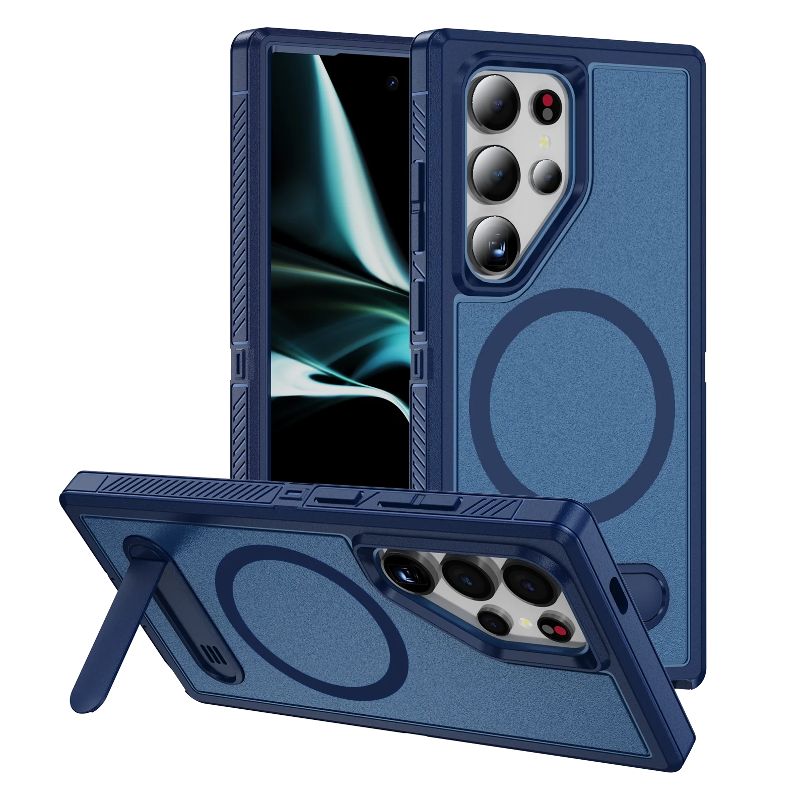 Magnetic Slim Case with Drop Protection and Built-in Kickstand