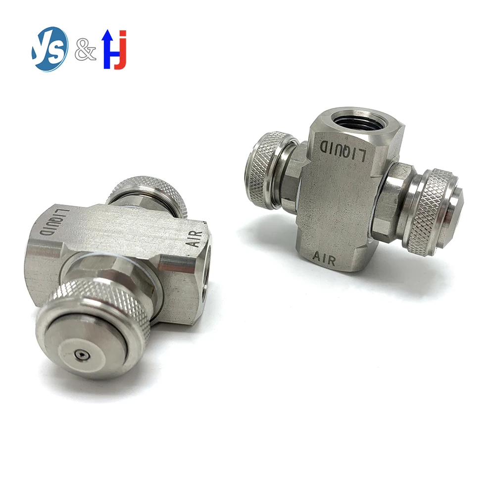 

1/4” inch 2J Series Air Atomizing Nozzle Two-Fluid Air Water Mixing Pressure Siphon Fan Round Atomization Atomizer Sprayer