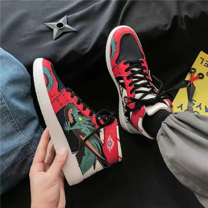 sexy cosplay Anime Cosplay Shoes Akatsuki Rengoku Kyoujurou High Top Sneakers Men Women Hip Hop Casual Couple Shoes Gifts naruto costume