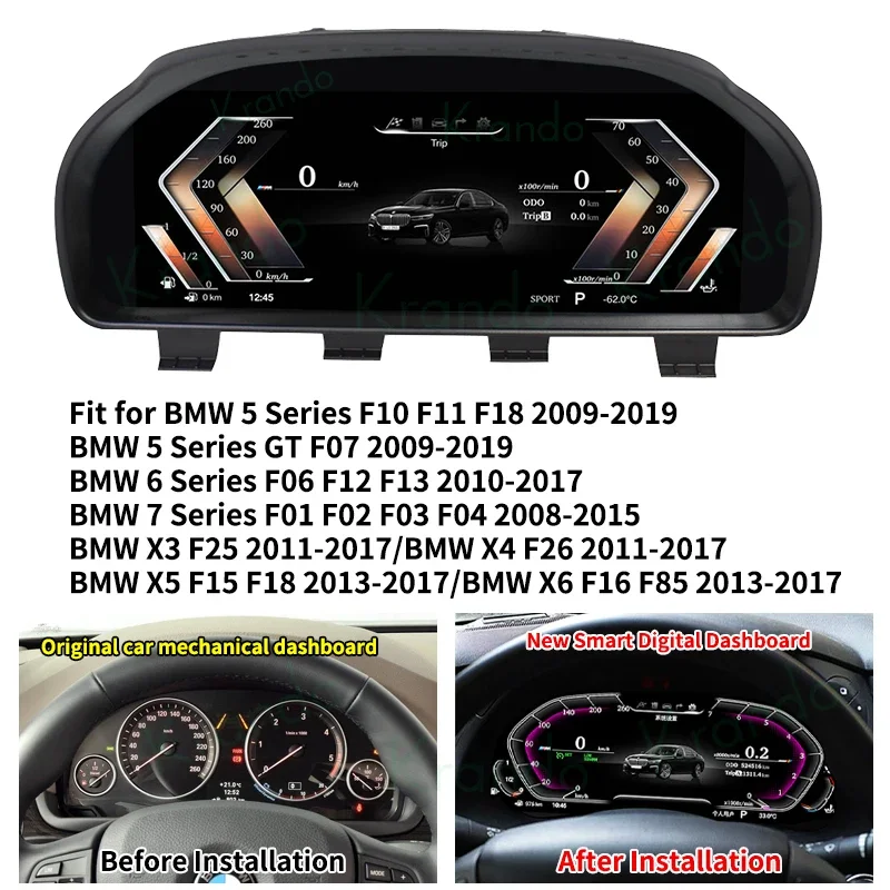 

Car Dashboard Display Panel For BMW 5 Series F10 F11 F06 F01 F02 X3 F25 X4 F26 X5 F15 F18 X6 F16 Digital Cluster Cockpits