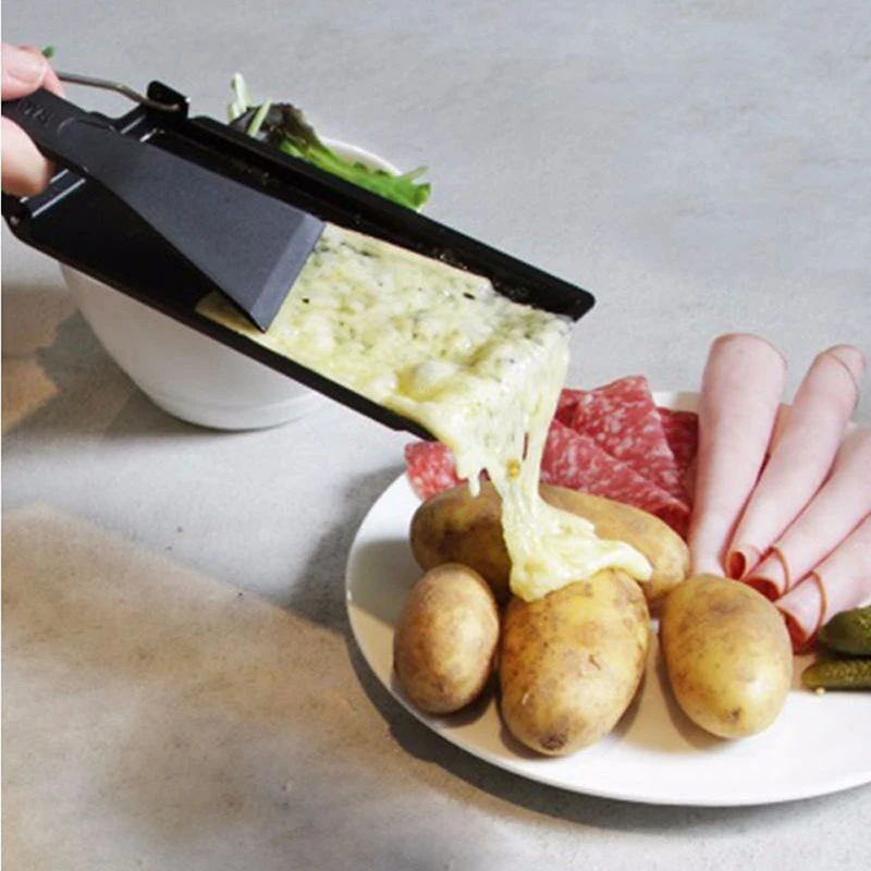 Milk Cheese Portable Non-Stick Metal Cheese Raclette Oven Grill Plate Rotaster Baking Tray Stove Set Kitchen Baking Tools