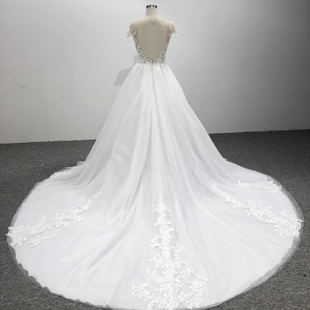 Lace Boho Wedding Dresses For Women 2022 Bride Flower Beading Cap Sleeve Blackless Bride Dress 2022 LSQX031 Robe De Mariée 2