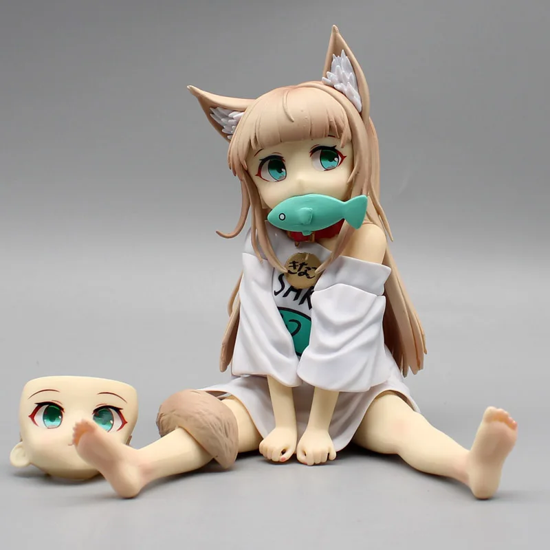 

14-сантиметровая золотая голова «мой кот»-кавайная девушка, аниме-фигурка, хобби Сакура, соевая мука, сесть и еда, Коллекционная модель, куклы, игрушки