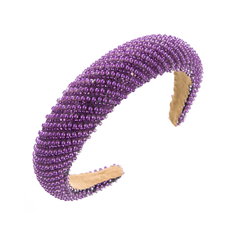 Fascia per capelli con strass viola per le donne copricapo per feste fascia per capelli Super lucida cristalli copricapo da donna cerchio per la testa con cristalli larghi  200000297