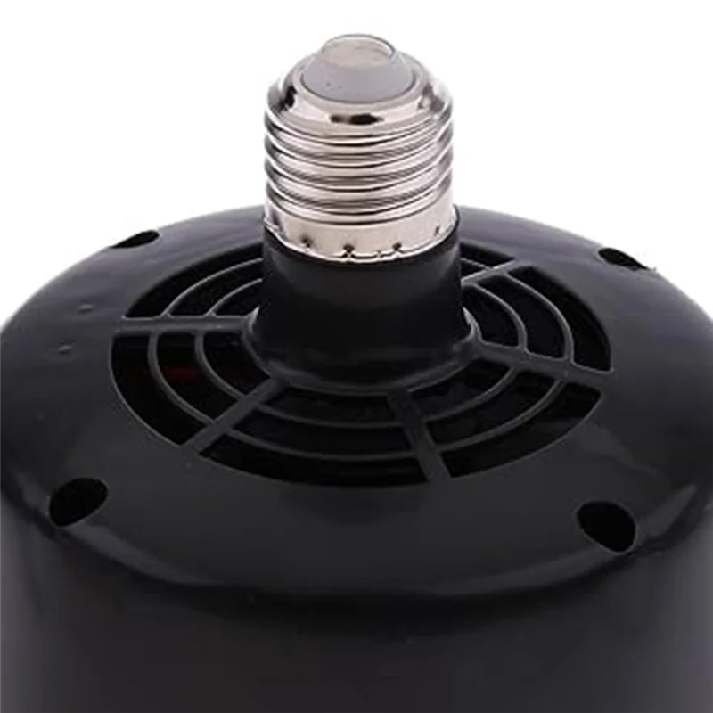 1 Piece Heating Lamp Warm Air Lamp Reptile Insulation Smart Constant Temperature For Pets Brooding (Black)