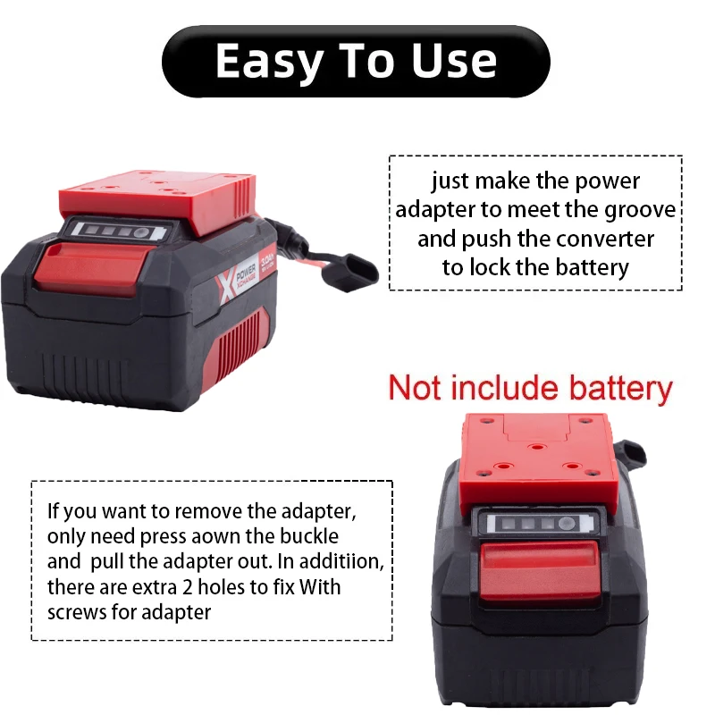 For Einhell X Change OZITO 18V Li Ion Battery Adapter Performancer Connector 14AWG DIY Adapter for Foy Machines Cars with Fuse