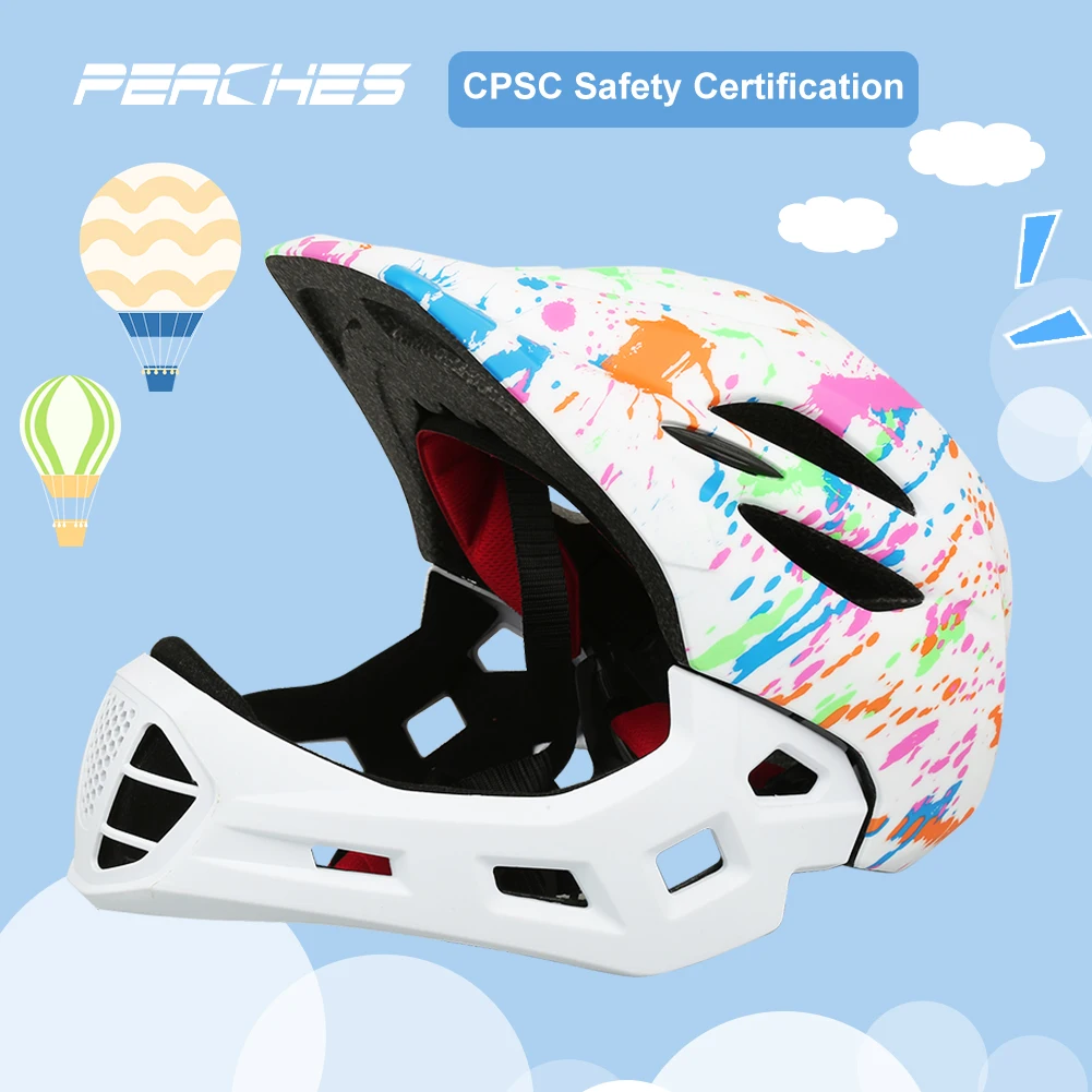 Children's Moto Helmet Full Face Warm Helmets Child Winter Bike Kask Cycling Motocross Bicycle Riding Headset Ski | Спорт и