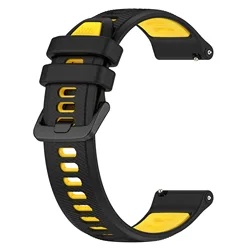 Two - Tone 22mm Silicone Watch Band - Sporty & Stylish Design - 22MM universal (Black Yellow)