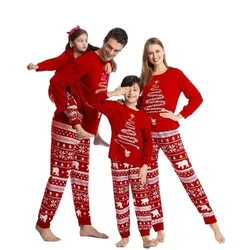 Festive Family Elk Ear Hooded One - Piece Jumpsuit Romper Pajama Set - Dad 4XL (Red)