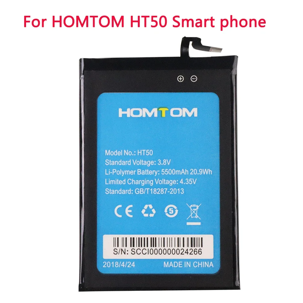 

New Original HOMTOM HT50 Battery Replacement 5.5inch 5500mAh Backup Batteries Replacement For HOMTOM HT50 Smart Phone