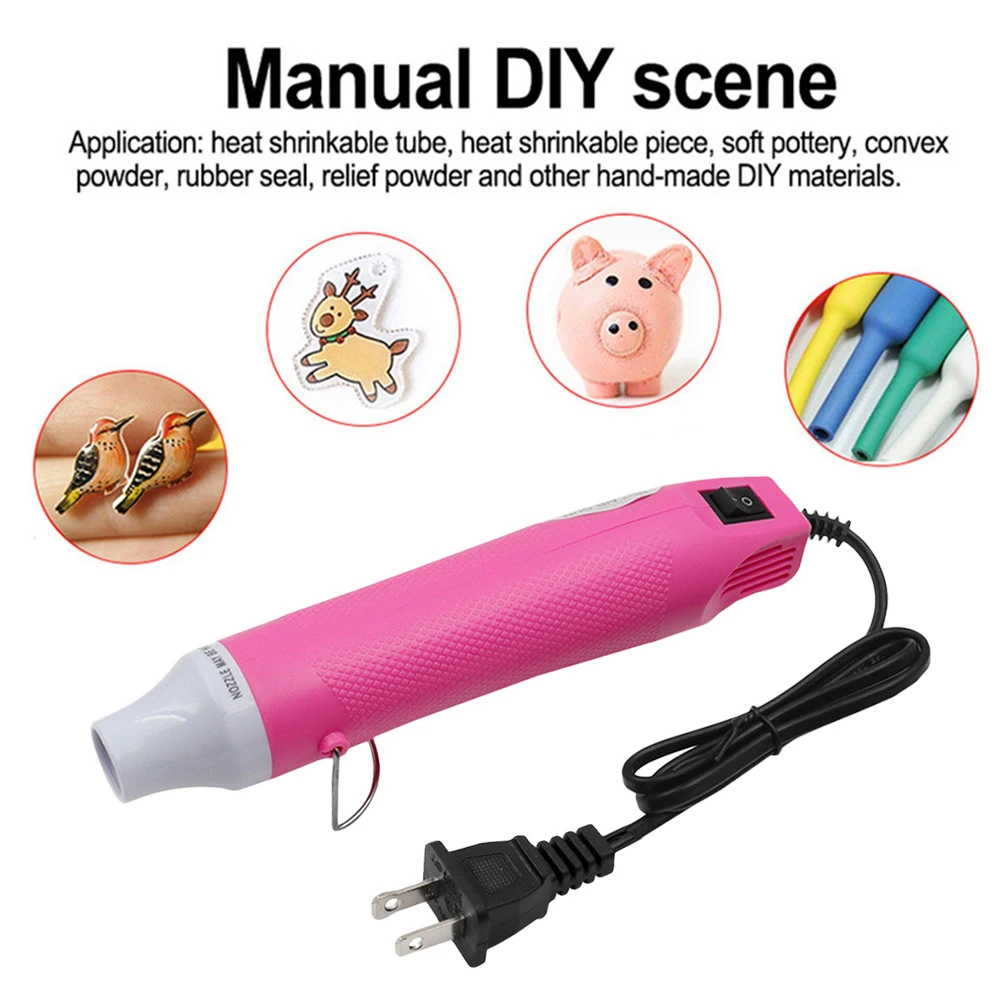 Electric Hot Air Gun Fast Heat 300W Portable Heat Gun 1m Long Cable 110V Power Hot Dryer for DIY Craft Embossing Shrink Wrapping