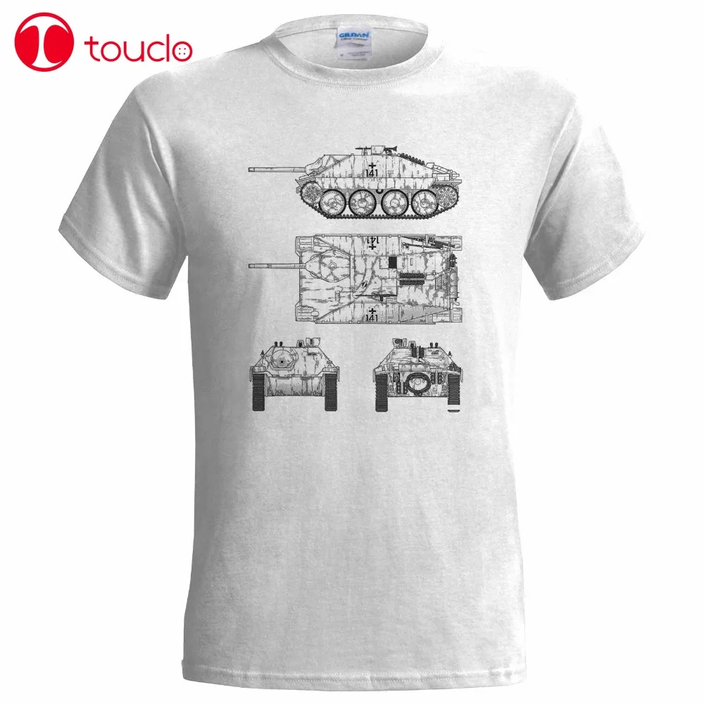 Nuovo Arrivo Jagdpanzer Hetzer Tank Blueprint Mens T Shirt World Panther Thunder Funny Shirts Maglione Unisex