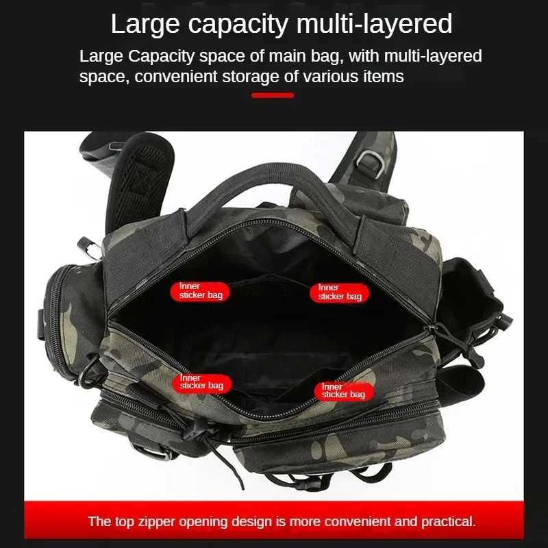 Fishing Tackle Backpack Lure Box Gear Storage Bag Fanny Pack for Men Fly Fishing Backpack with Rod Holder Sling Shoulder Bag - Image 4