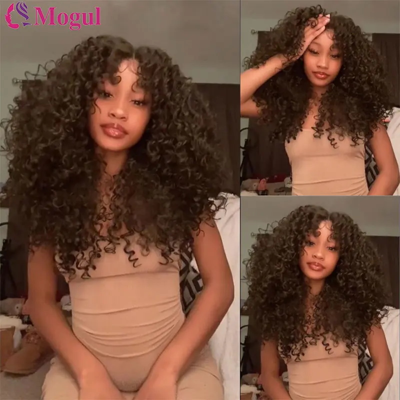 Water Wave Lace Front Wigs Human Hair 4x4 Lace Front Wigs 180% Density Natural Hairline Water Curly Human Hair Pre Plucked