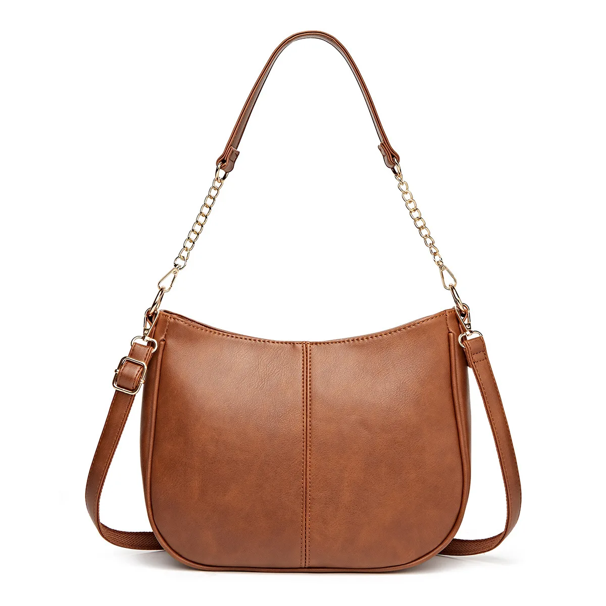 High Quality PU Leather Women Saddle Bag Luxury Brand Totes Handbags