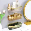 Bathroom Rack Shelf Wall-Mounted Strong Acrylic Toilet Adhesive Washroom Non-Perforated Cosmetic Table Transparent Storage 2