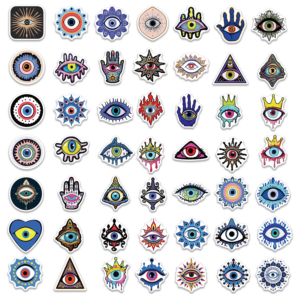 50pcs Evil Eye Graffiti Stickers Skateboard Guitar Laptop Motorcycle Luggage Bike Car Phone Cool Sticker Kid Toy graffiti stickers