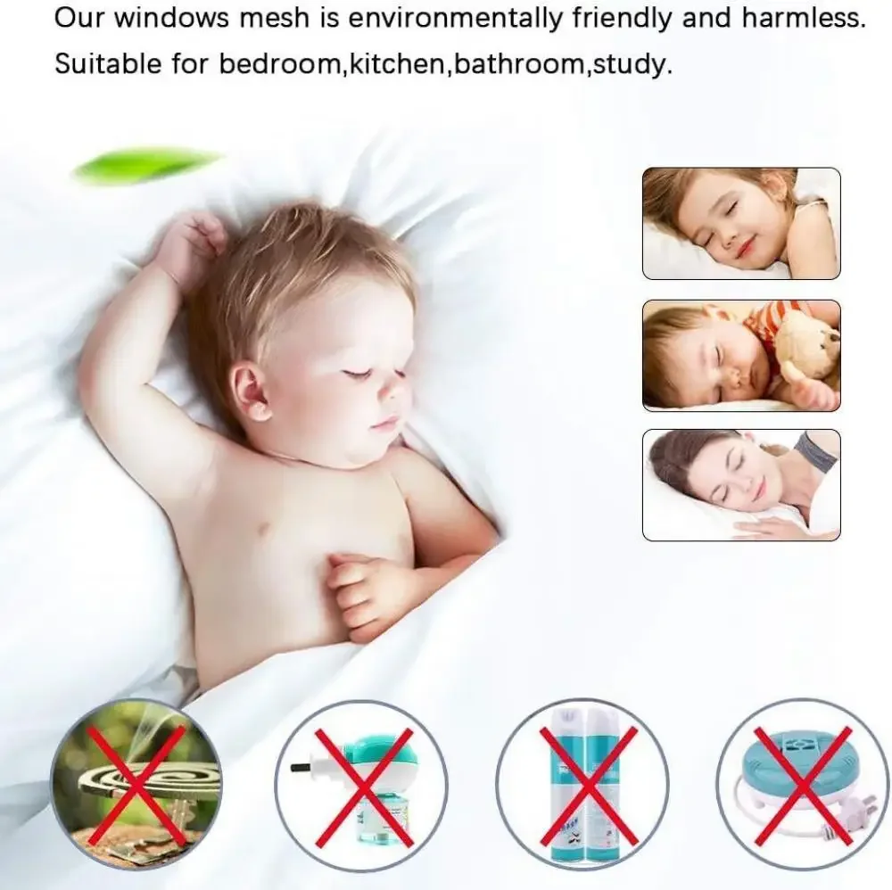 Mosquito Net Window Screen Curtain Window Screen Mesh Fly Mosquito Window Net Mosquito Window Net Anti Mosquito Window Screen Mosquito Net Curtain Mosquito Net Mesh Summer Self-Adhesive Window Screen Anti-Mosquito Prevent Flying Insects Invisible Mesh Curtains Removable Magnetic Screen Window