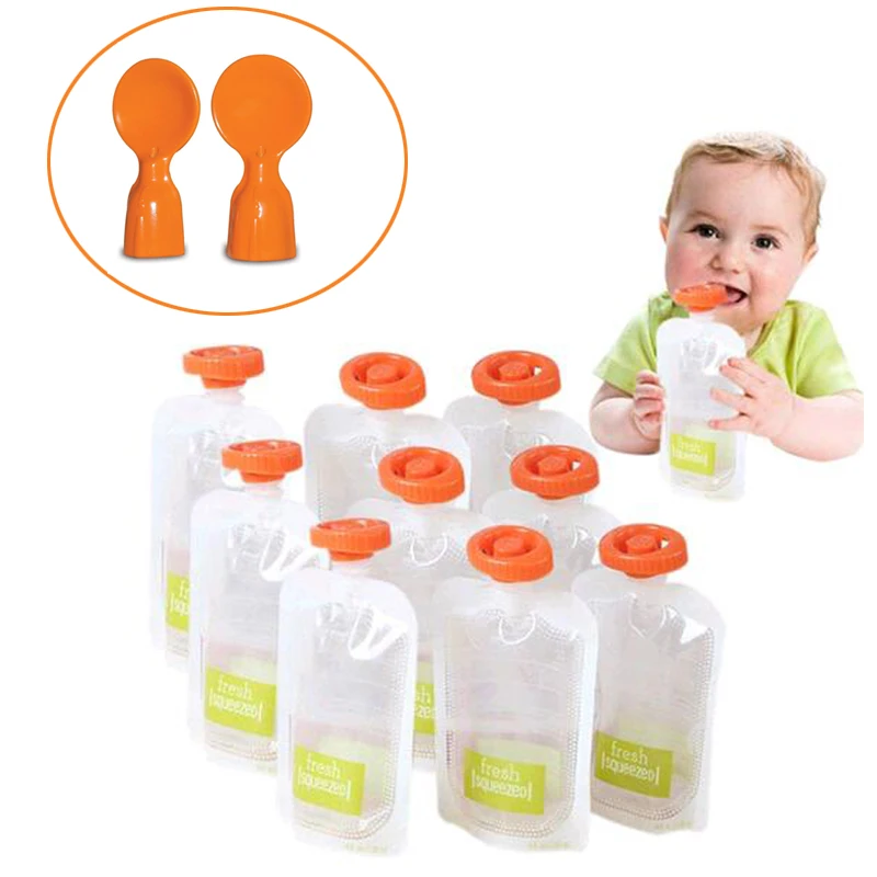 50Pcs Baby Food Storage Bag Make Organic Food Fresh For Baby Toddler Squeeze Fruit Juice Pouch Baby Food Supplement Storage Bag