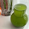 French Style Retro Green Glass Vase Living Room Home Tabletop Flower Arrangement Decoration 4