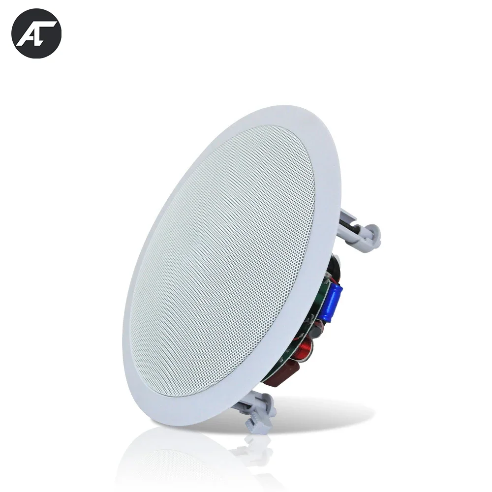 Wall Ceiling Speaker 50W Ceiling Speaker HiFi Stereo 8inch Coaxial Wall-mounted Loudspeaker Home Theater Sound System Public Broadcast Horn