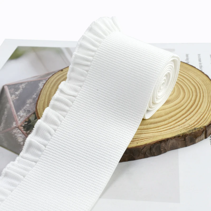 Soft Lace Trim Elastic Band - Stretch Webbing Tape for Dress Waist Decoration and Sewing Accessories