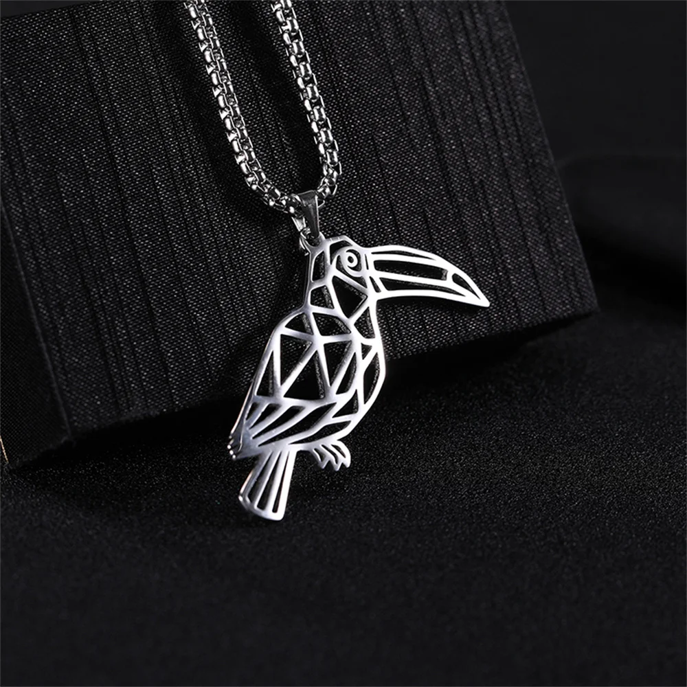 Punk Garnelen Löwe Wolf Anhänger Halskette Edelstahl Tier Halskette trend ige weibliche Geburtstags feier Geschenk Designer Schmuck – Detail 7