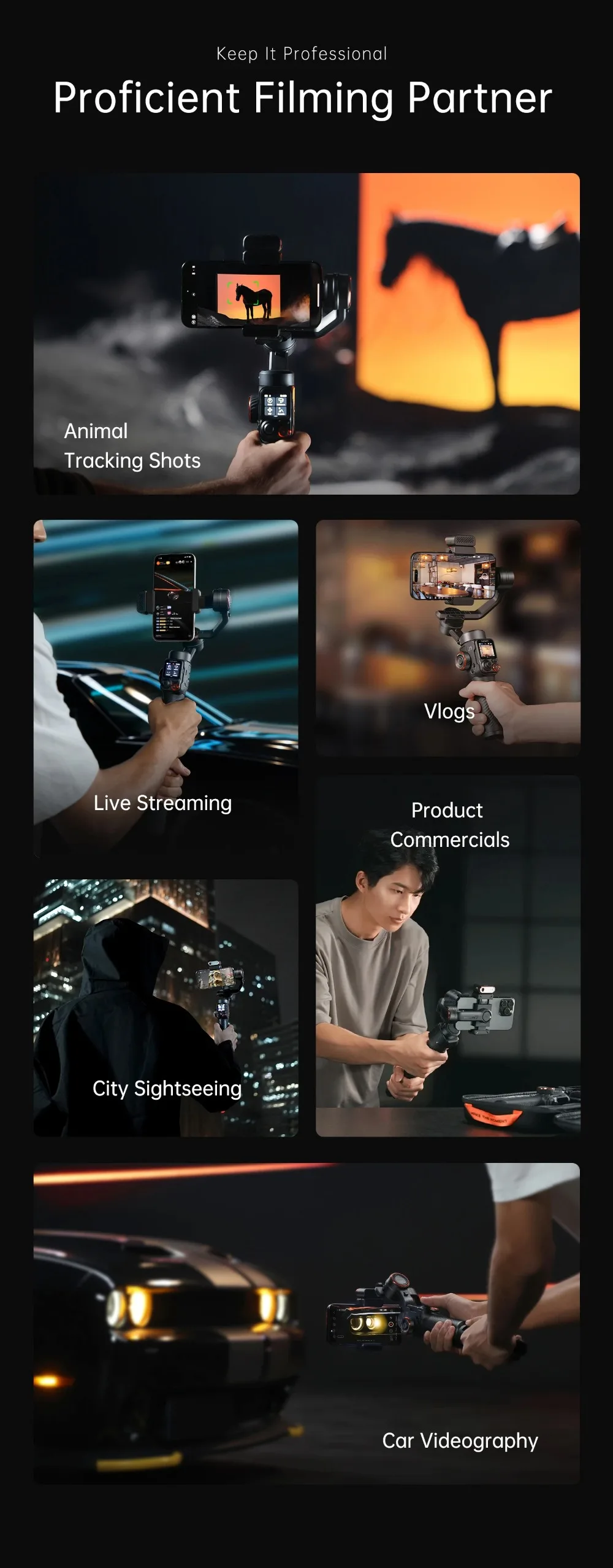 iSteady M7 Smartphone Stabilizer Ai Face Tracking 3-Axis Phone Gimbal Built-in Selfie Stick iPhone/Android Gimbal