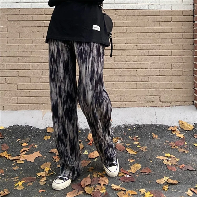Zebra Stripe Print Wide Leg Long Pants Trousers Summer Loose oversize Sexy High Waist Casual Female Long Trousers Streetwear hiphop streetwear women black jeans spring autumn new straight pants y2k vintage loose oversize print casual wide leg trousers