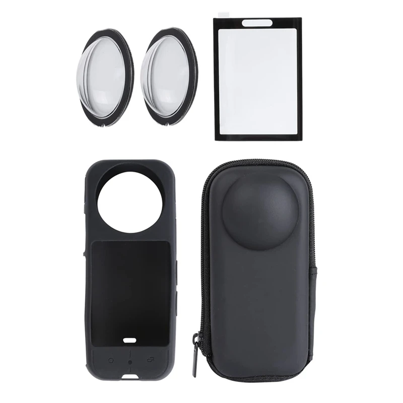 

For Insta360 X3 Camera Protective Accessories Kit, Lens Guard/Silicone Protective Cover/Screen Protectors/Camera Case Durable