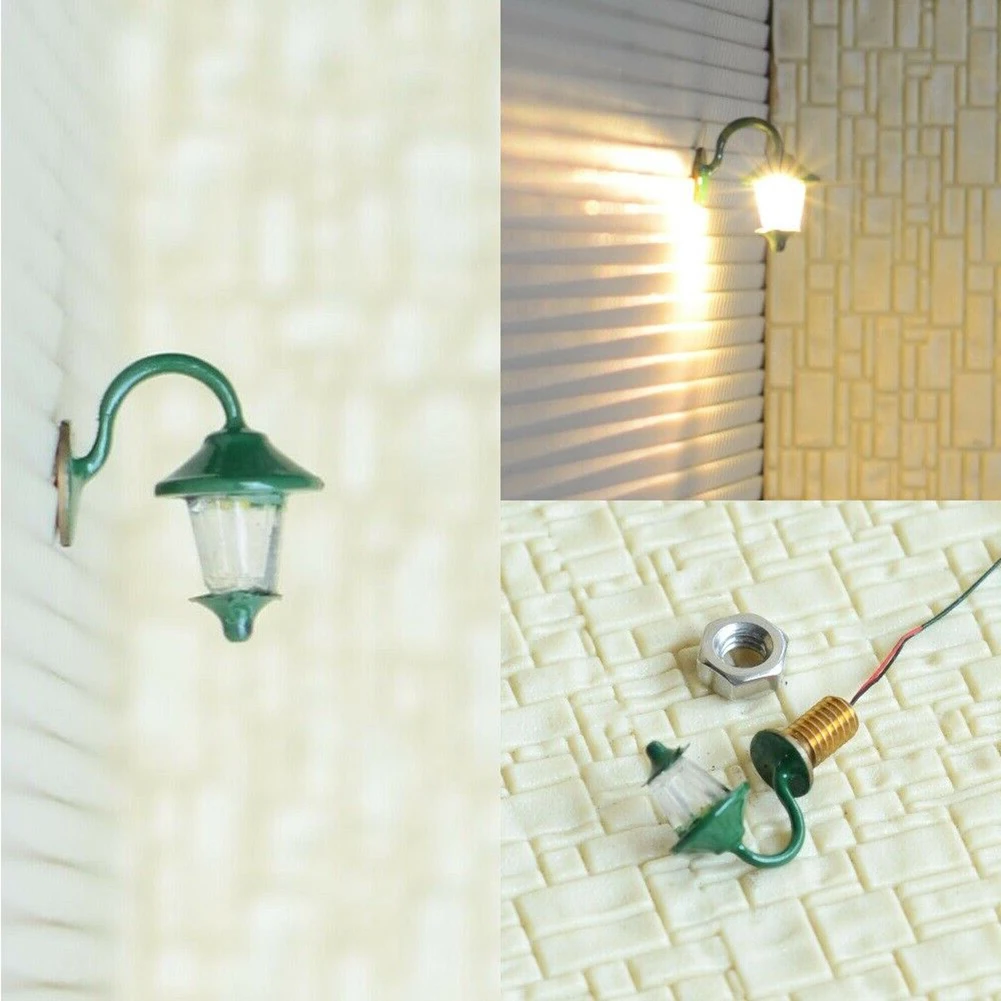 10 Piece Model Wall Lamps LED Street Lamps 1-Flame For H0 Houses Building Set Model Garden Decor Wall Lights Model Accessories 3
