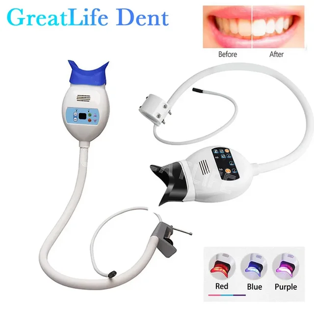 GreatLife 8 LEDS Dental Cold Light Lamp 3 Color Teeth Whitening Machine With LED Display Screen Dental Bleaching Lamp