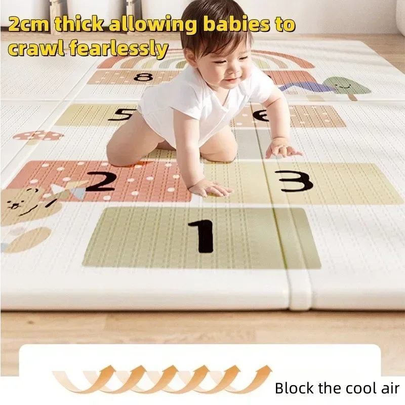 Baby Play Mat, Foldable & Waterproof Play Mat for Floor, Reversible Foam Playmat for Babies and Toddlers Infants, Crawling Mat 2