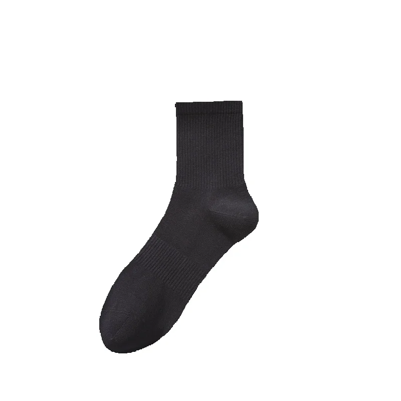2025e Men's Deodorant Sweat-Absorbing Summer Thin Cotton Black White Gray Short Mid-Calf 7A Antibacterial Long Socks_voghion.com