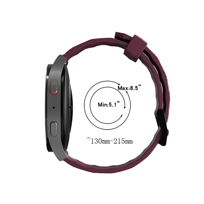 Silicone Sport Strap Band Replacement - 22mm/20mm Adjustable Bracelet