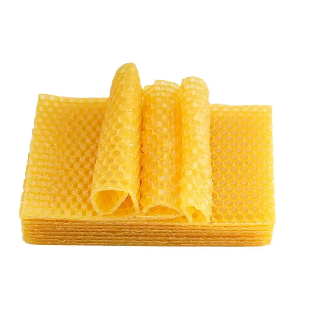 10Pcs Beeswax Sheets Candle Making Craft DIY Kits Honey Maker Full Beekeeping Candles Foundation Wax Honeycom Bees Sheets P9P5