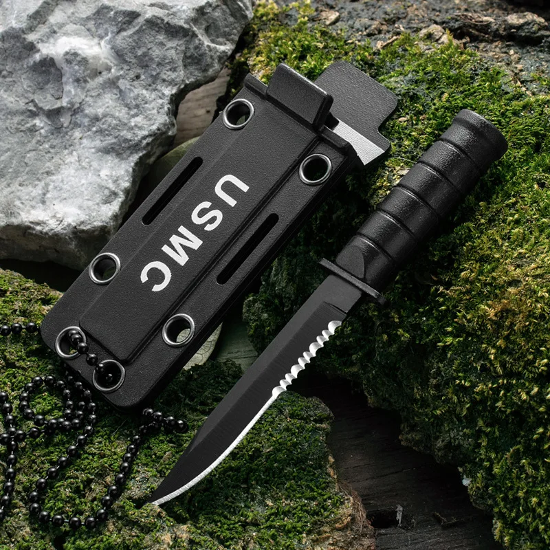 

New Outdoor Camping Stainless Steel Knife EDC High Hardness Sharp Fruit Knife Camping Wilderness Survival Self-defense Knife