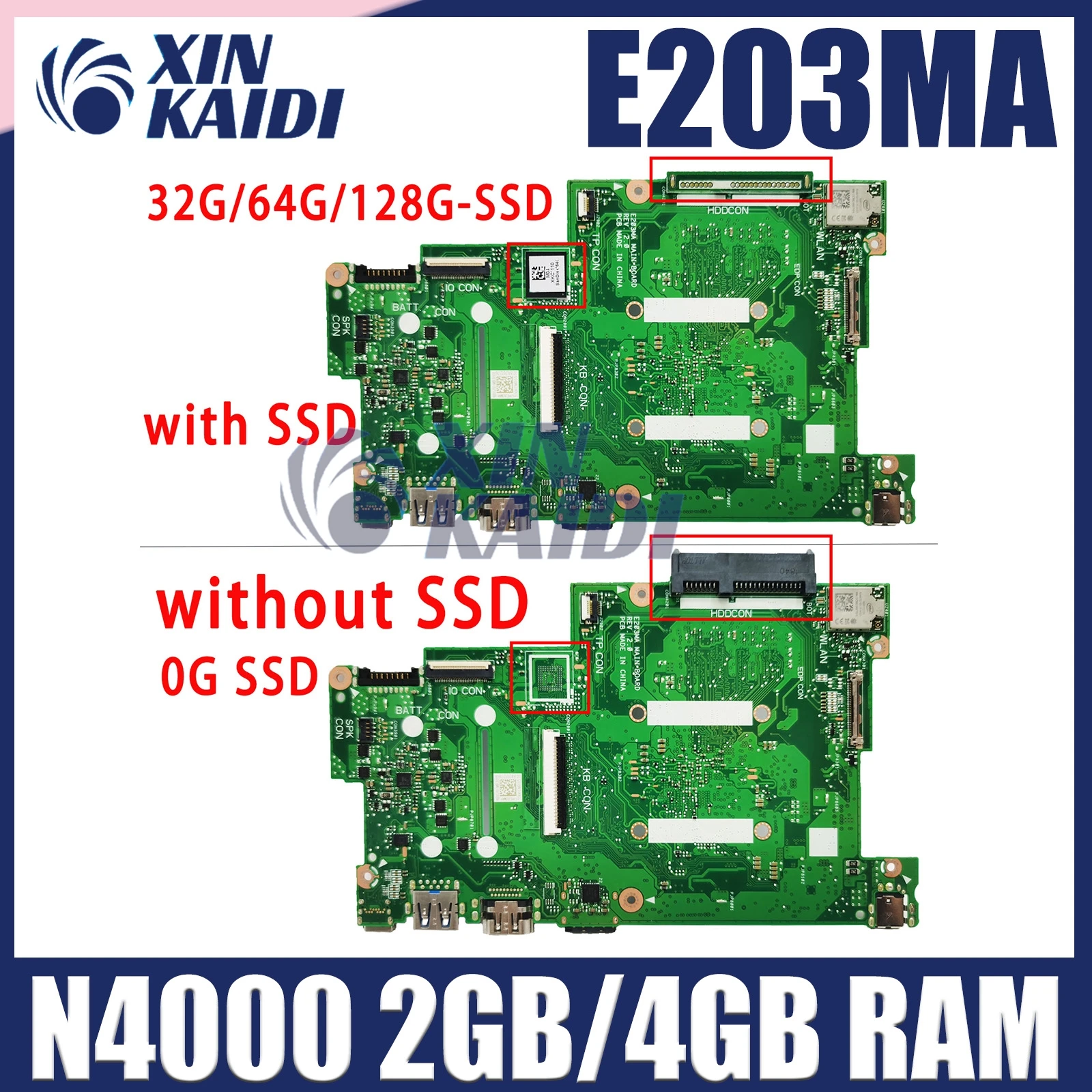 Материнская плата для ноутбука E203MA Материнская плата ASUS VIVOBOOK E12 E203MAS REV 2,0 с процессором N4200 2 Гб 4GB-RAM 64 Гб SSD OK 100% тест