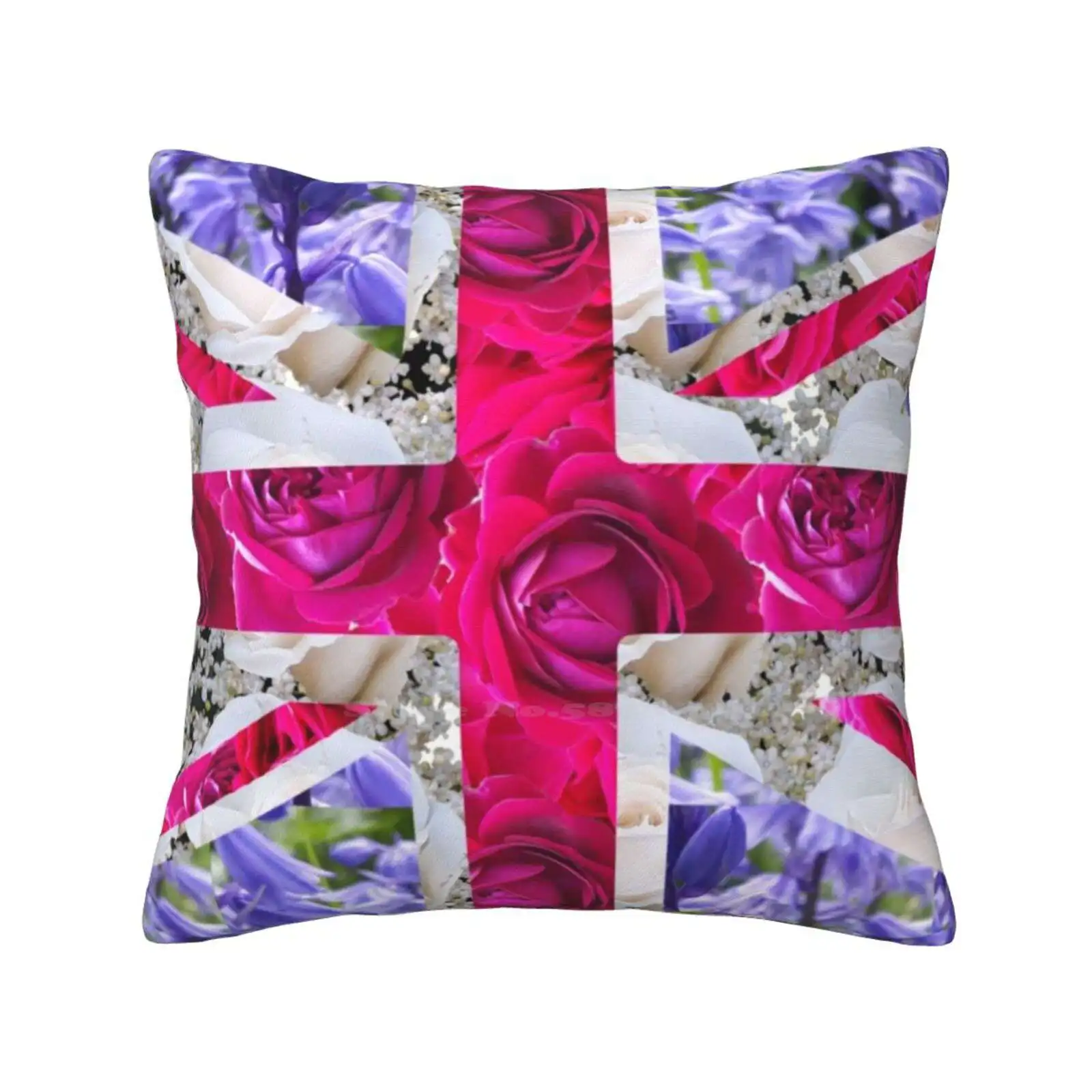 Floral Jack Fashion Sofa Throw Pillow Cover Federa Jack Gran Bretagna Regno Unito Red Rose White Rose Temperatura E York