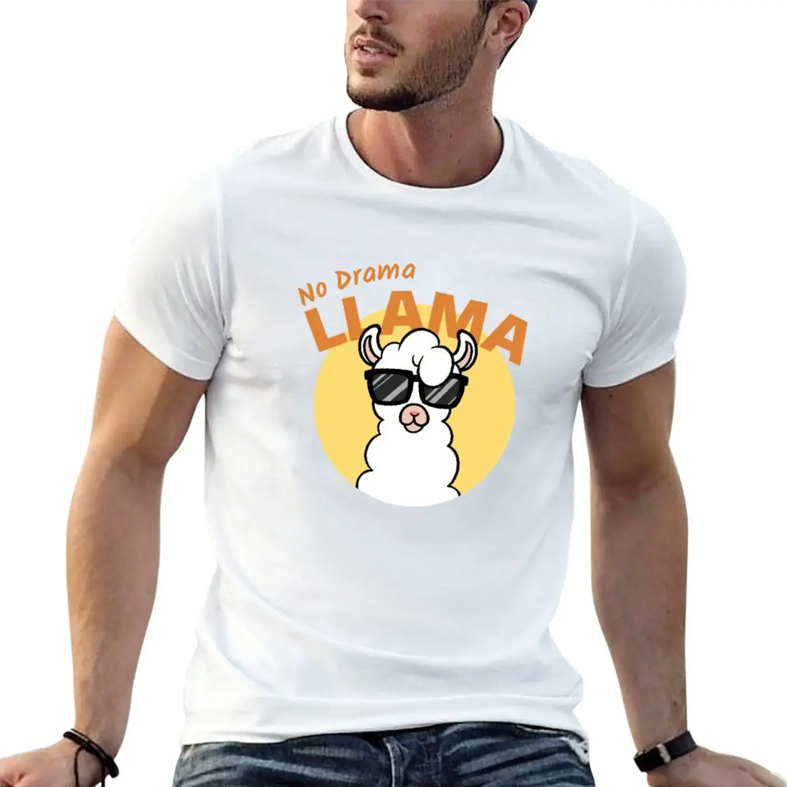 

No Drama Llama T-Shirt tops for a boy Short sleeve tee slim fit t shirts for men