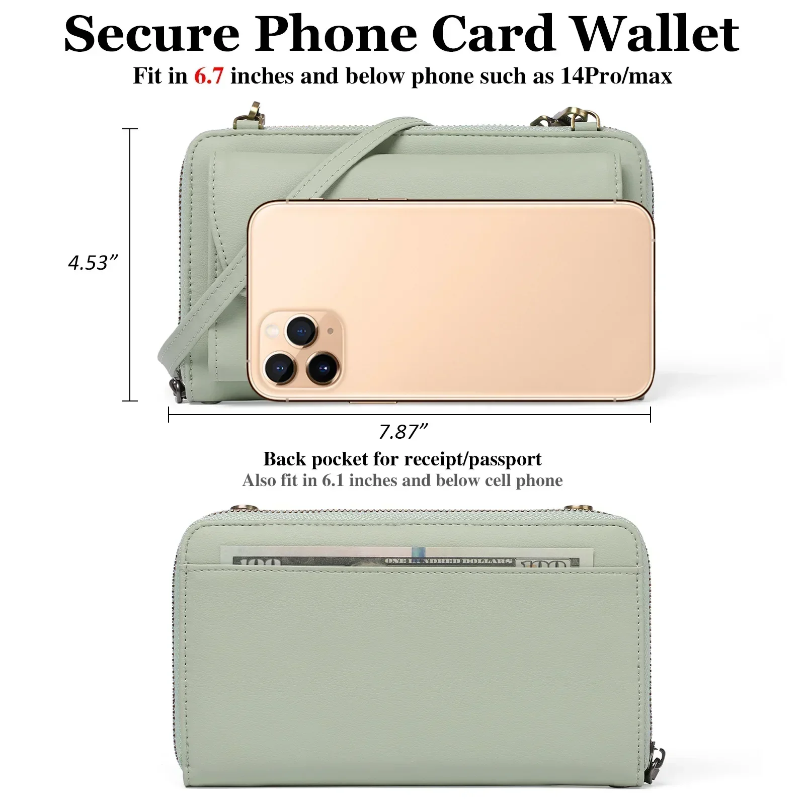 coin purse Genuine leather phone bag crossbody new summer cowhide wallet women's wallet one shoulder phone small bag mini 4
