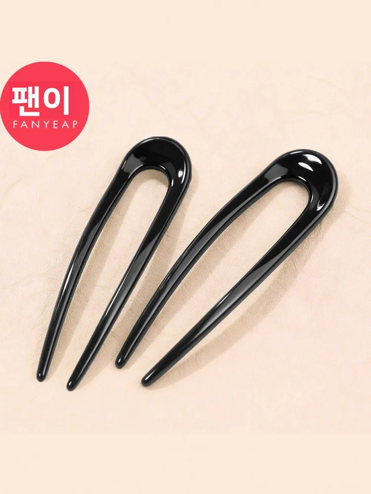 검은색 머리핀 여성용 스타일링 고정 헤어 액세서리 심플한 디자인 헤어 장식품 일상용 헤어 스틱 헤어 도구 by Panyi