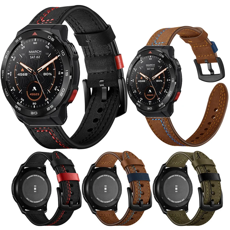 

Quick Release Leather Watchbands for Mibro GS Pro Casual Belt Smart Watch Strap Soft Bracelet Wrist Watch Band 22mm