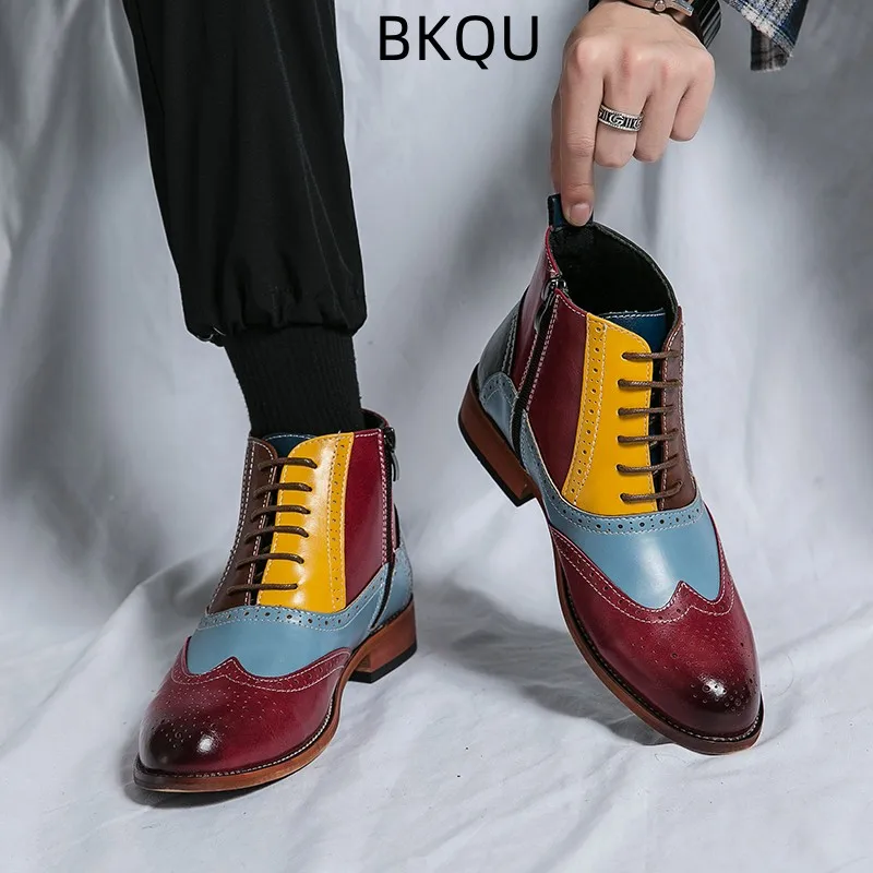 Men's British Business Casual Pointed Toe Leather Dress Shoes Large Size