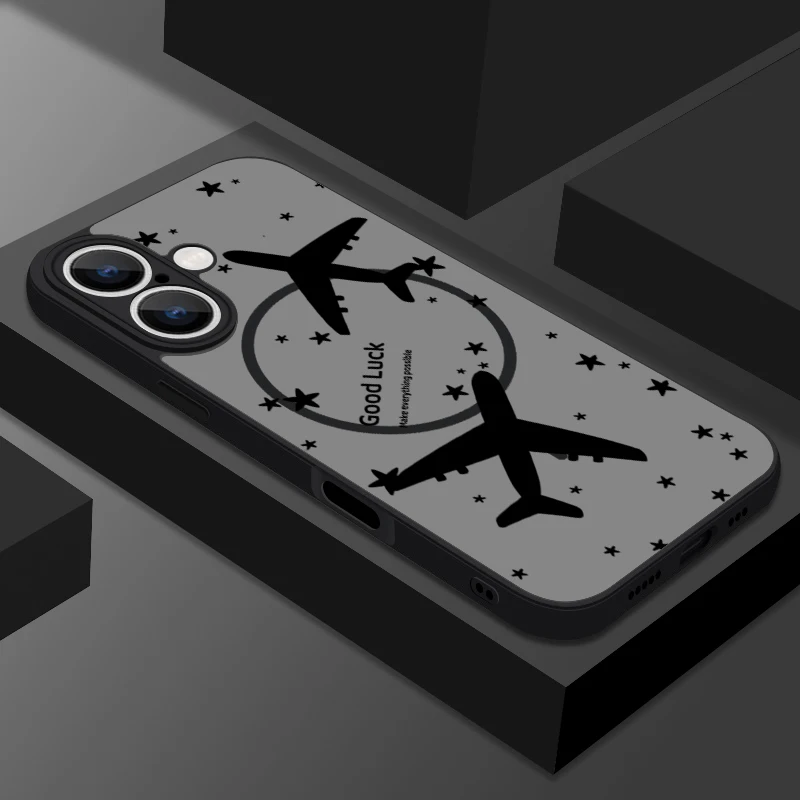 Airplane Landmark Label Magnetic Case with Magsafe Compatibility