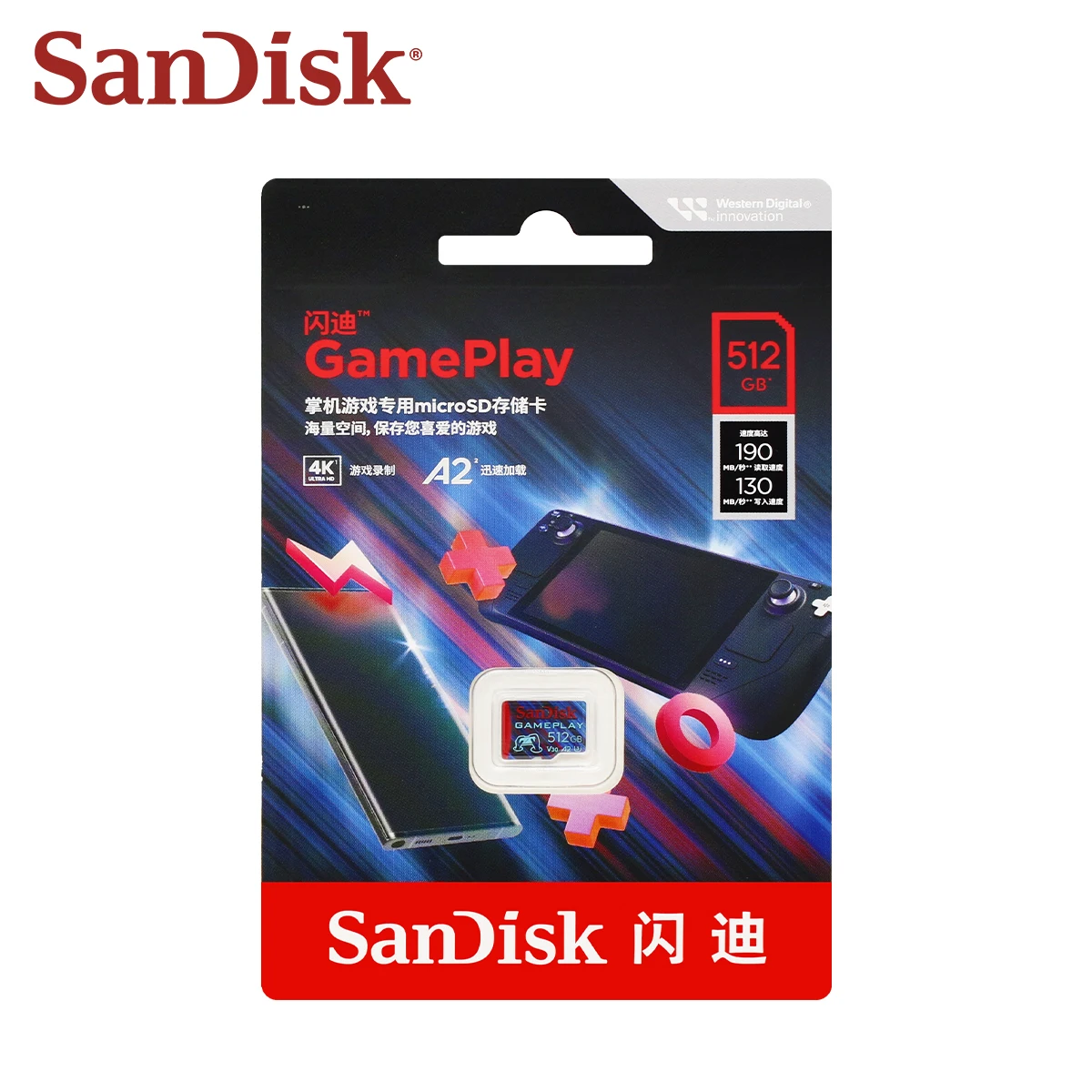 SanDisk ÷ ޸ ī A2 U3 V30  190 MB/s ÷ ÷ ũ SD ī 丮, ޴ TF ī, 256GB 512GB 1TB