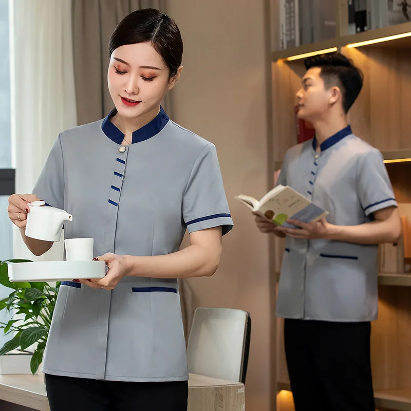 

Service Uniform Short Sleeve Hotel Guest Room Clothes Summer Women's Breathable Property Cleaning Work Cl