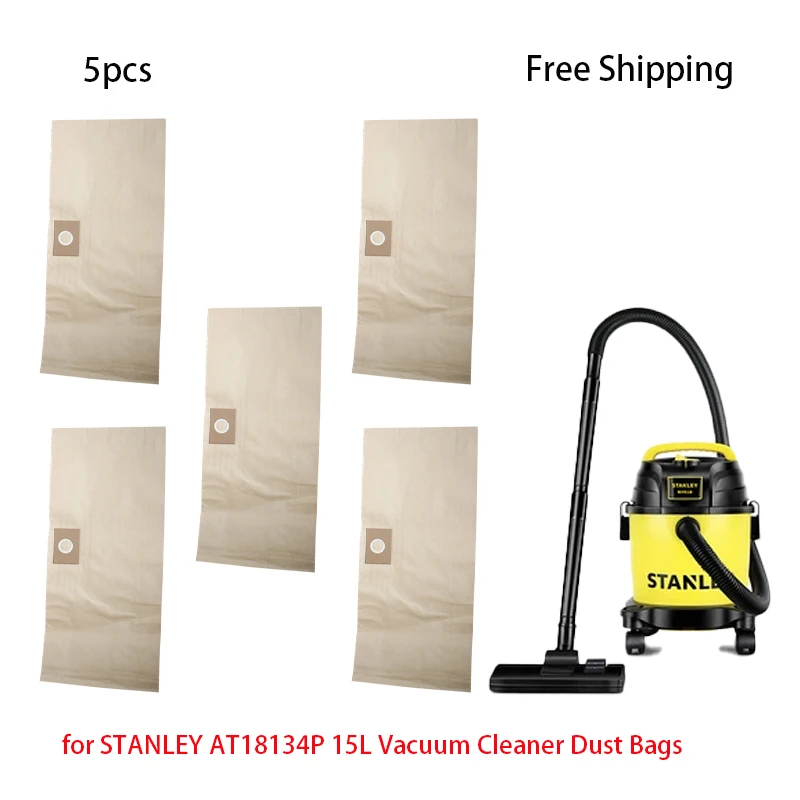 5PCSDisposableVacuumCleanerPaperDustBagforSTANLEYAT18134P15L