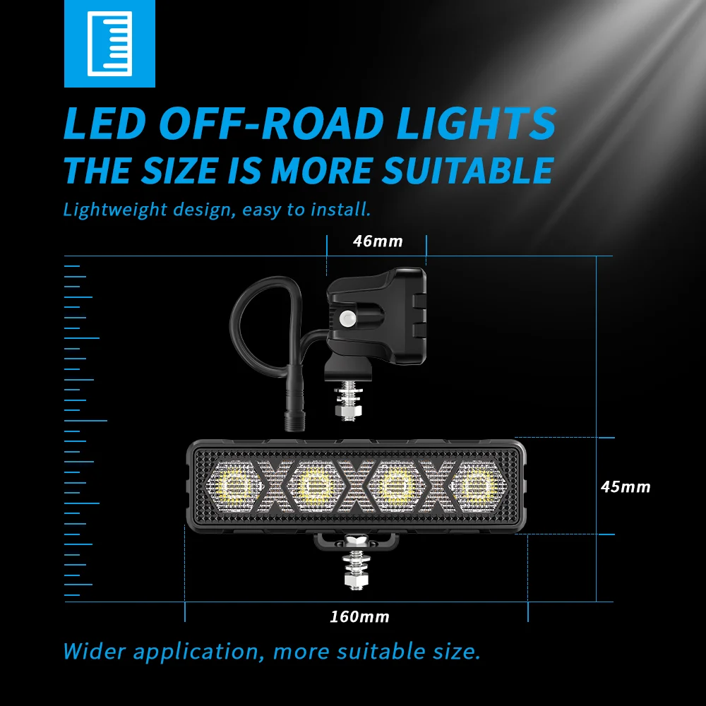 6Inch Work Fog Light Long Range Auxiliary Auto Fog Light Led Light Bar for Moto